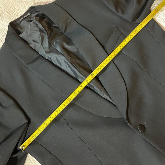 Lubiam 1911 Mens Black Satin Shawl Lapel Wool Tuxedo Jacket Sz 52L - Picture 9 of 12